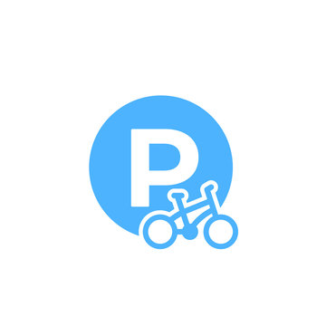 Bicycle parking icon, vector sign
