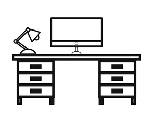 Simple icon vector, shaped office table