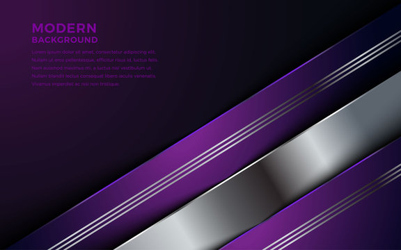 Luxurious purple and silver overlap layer background