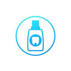 Fototapeta premium Mouthwash, oral rinse bottle icon