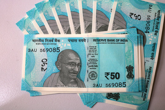 Indian Currency 50 Rupee Notes