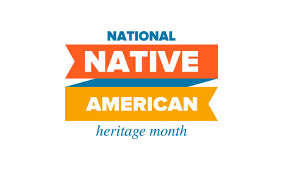 Native American Heritage Month in November. American Indian culture. Celebrate annual in United States. Tradition pattern. Poster, card, banner and background. Vector ornament, illustration