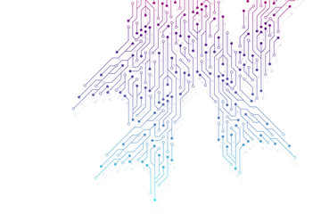 Computer motherboard vector background with circuit board electronic elements. Electronic texture for computer technology, engineering concept. Motherboard computer generated abstract illustration