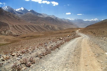 unpaved road in Tajikistan, Wakhan valley, Pamir