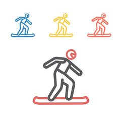 Snowboarder line icon. Vector signs for web graphics