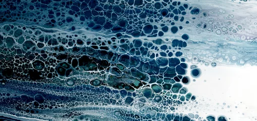 Zelfklevend Fotobehang Marble texture. Acrylic colors blots. Abstract background. © Liliia
