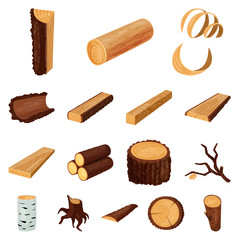 Isolated object of signboard and wood icon. Collection of signboard and wooden vector icon for stock.