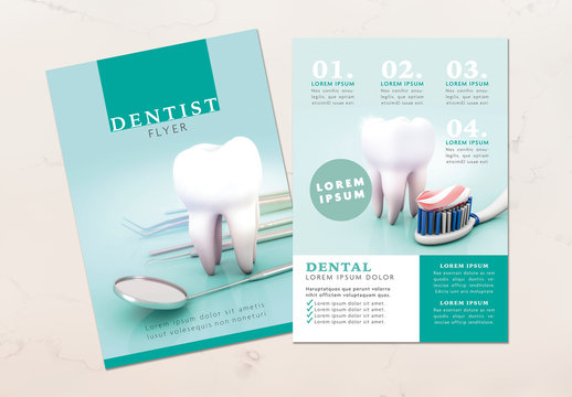 Dental-Themed Flyer Layout with Photos