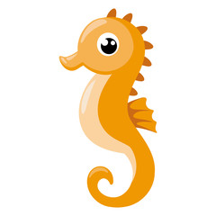 Illustration of a seahorse flat icon