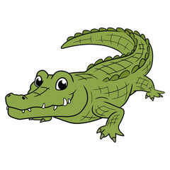 Illustration of a smiling crocodile