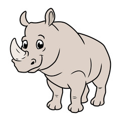 Obraz na płótnie Canvas Illustration of a smiling rhinoceros