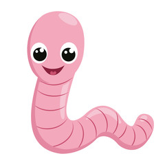 Fototapeta premium Illustration of a smiling worm flat icon