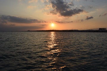 Beautiful sunset, sea, nature background 