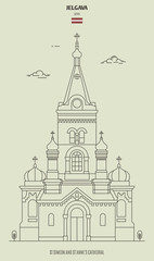 St Simeon and St Anne's Cathedral in Jelgava, Latvia. Landmark icon