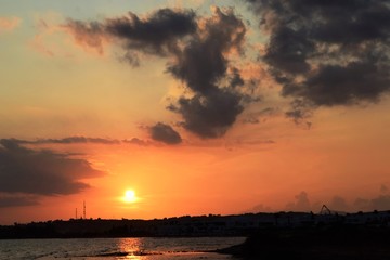 Beautiful sunset, sea, nature background 
