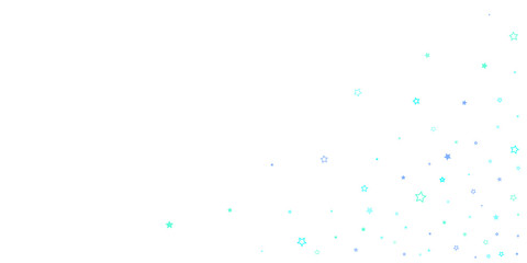 Blue, cyan, turquoise glitter stars confetti