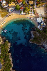 Fototapeta premium Aerial view on a paradise beach in Corfu Greece