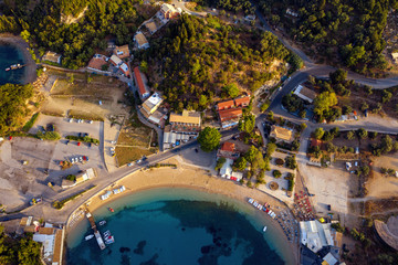 Fototapeta na wymiar Aerial view of Paleokastritsa beach in Corfu