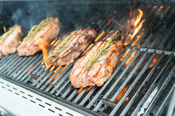 Grilling steak