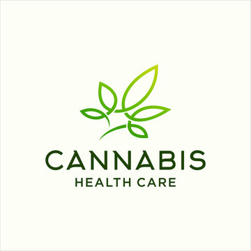 medical cannabis leaf logo vector icon download