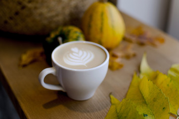 Cappuccino in coffee shop .