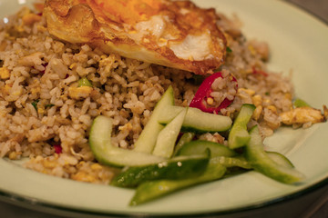 Special kaempferia galanga, kencur fried rice served with eggs and pickles