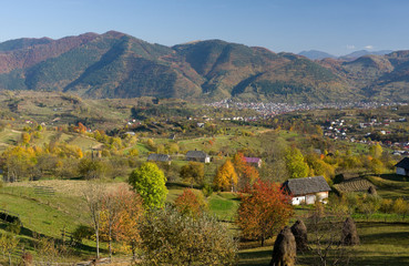 Beautiful autumn landscape in Transilvania , Romania.