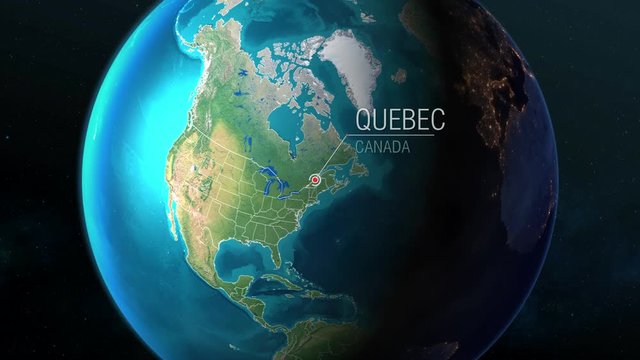 Canada - Quebec - Zooming from space to earth