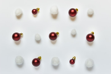 Christmas pattern arrangement layout with red balls