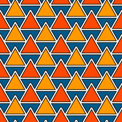 Repeated triangles background. Simple abstract wallpaper with geometric figures. Seamless surface pattern