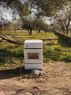 Air conditioner unit under tree
