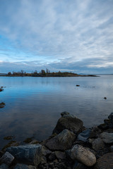 landscape with lake and clouds
