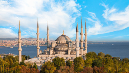 The Sultanahmet Mosque (Blue Mosque) - Istanbul, Turkey - obrazy, fototapety, plakaty