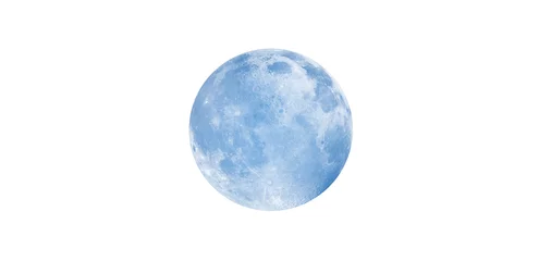 Aluminium Prints Full moon Blue full moon against milky way galaxy "Elements of this image furnished by NASA "