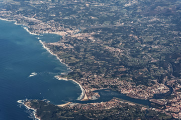 Aerial view of St-Jean de Luz in south west France