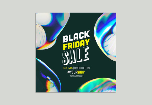 Social Media Post with Abstract Futuristic Background Elements