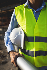 A man construction worker on building site