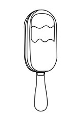 ice cream on stick contour vector illustration