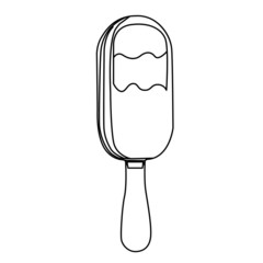 ice cream on stick contour vector illustration