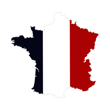 france flag map  vector illustration isolated