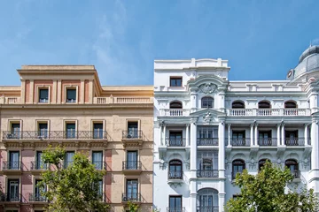 Crédence de cuisine en verre imprimé Madrid Facades of building in the center of Madrid