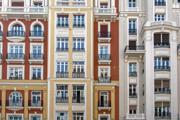 Facades of building in the center of Madrid