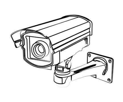  security camera contour vector illustration