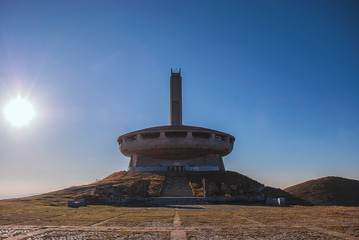 The Monument House of the Bulgarian Communist Party on Buzludzha Peak in the Balkan Mountains, Bulgaria