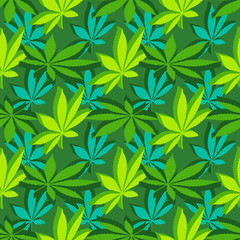 Fototapeta na wymiar isometrcic marijuana leafs seamless pattern.