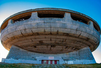 The Monument House of the Bulgarian Communist Party on Buzludzha Peak in the Balkan Mountains, Bulgaria
