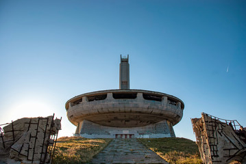 The Monument House of the Bulgarian Communist Party on Buzludzha Peak in the Balkan Mountains, Bulgaria