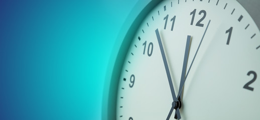 Fototapeta na wymiar Clock on blue background
