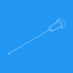 isometric syringe needle illustration.