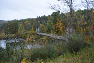 The bridge crossing the Manistee River crossing from the North Country Trail to the Manistee River Trail